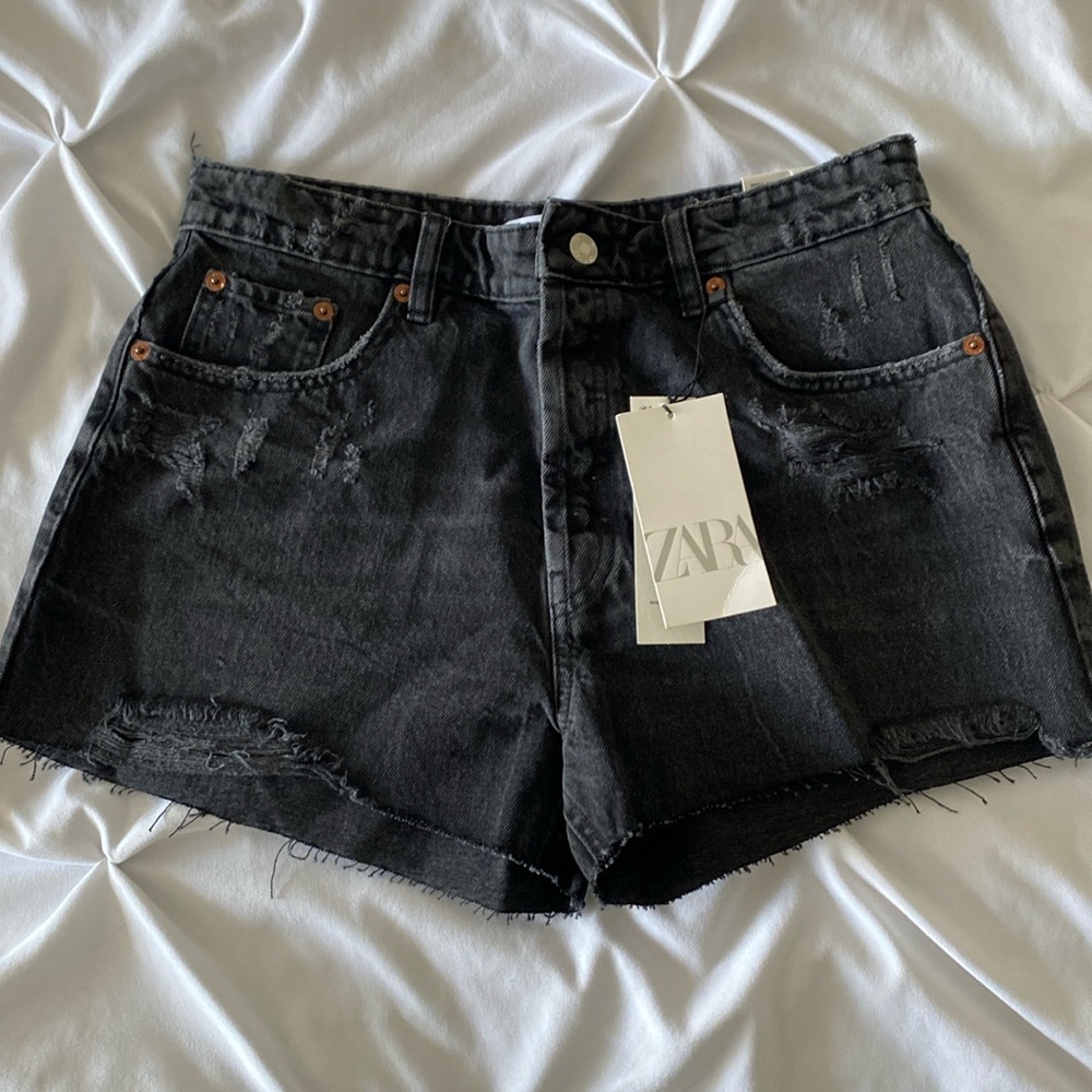 Zara Black Denim Shorts